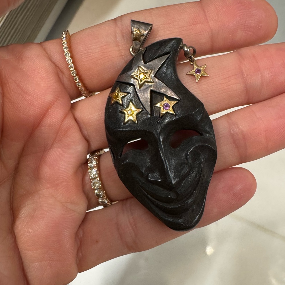 Starry Black Mask Pendant